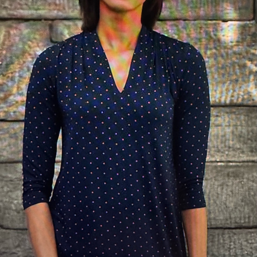 J. Jill Blue A-line 3/4 Sleeve Blouse Size Small